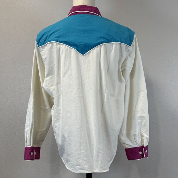 Vintage The San Angelo Collection 80s Western Shirt Mens 48 Multicolor Cotton - Picture 2 of 15